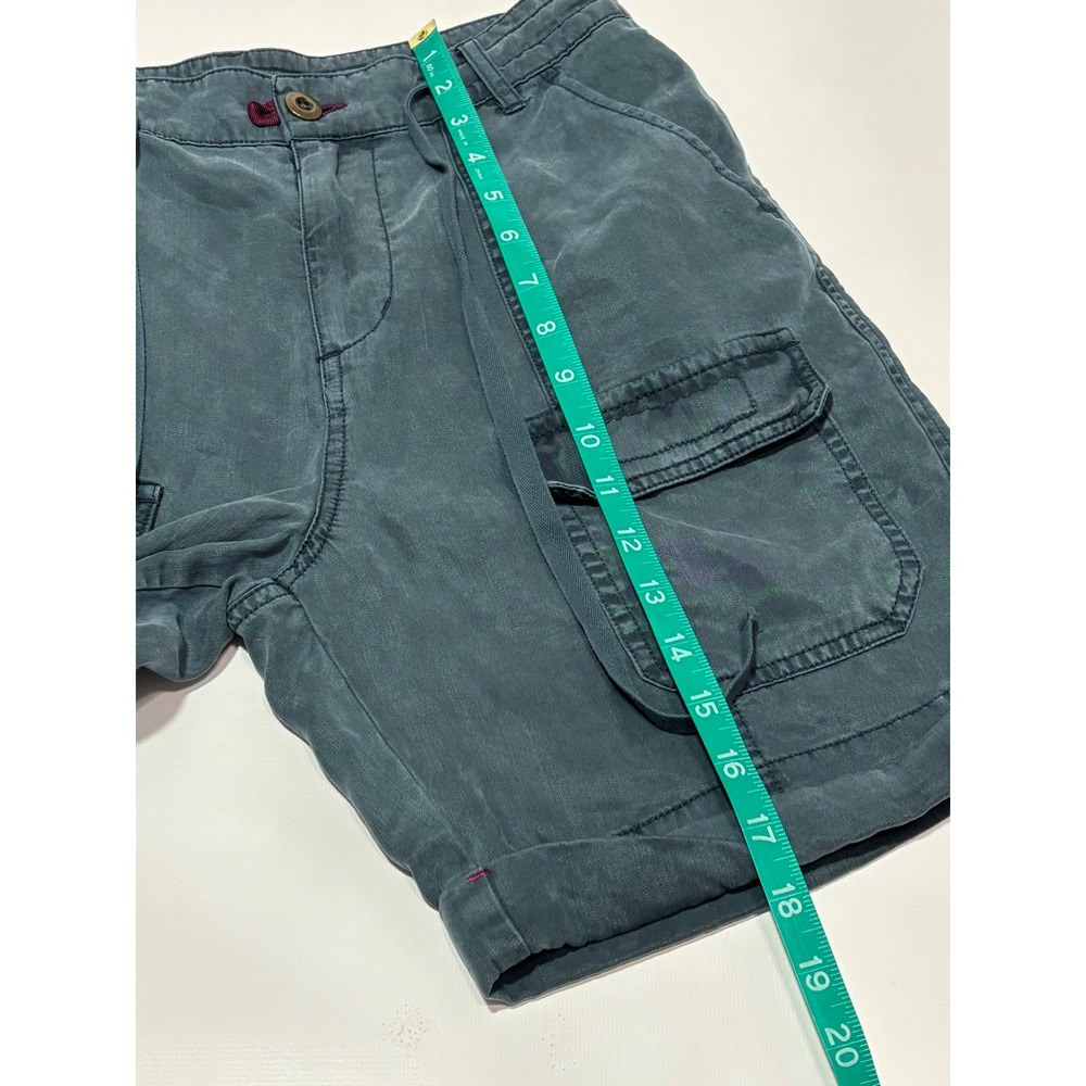 Sundance Teal Blue Lyocell Cargo Shorts Womens 4 Drawstring Utility Boho Soft - Picture 7 of 9